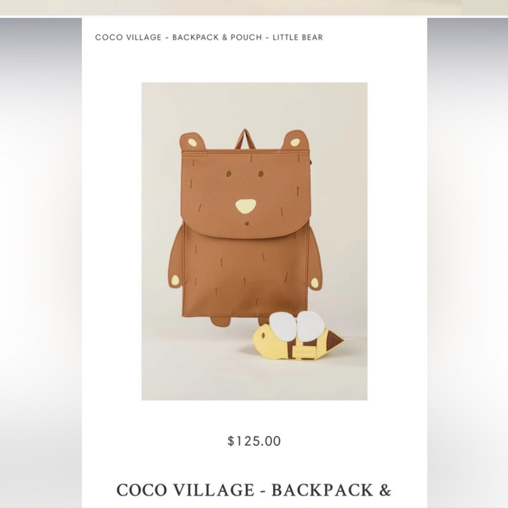Brown Textured vegan leather backpack